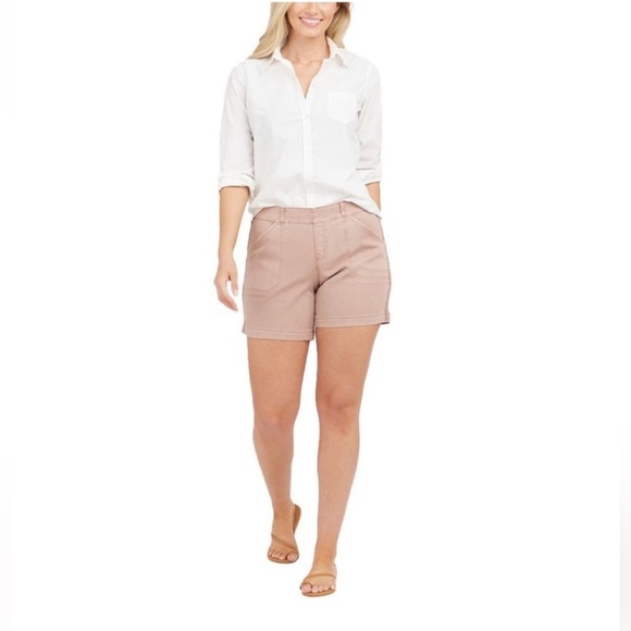 Spanx NWT Stretch Twill Shorts 6” Mauve Size XS - Picture 15 of 16